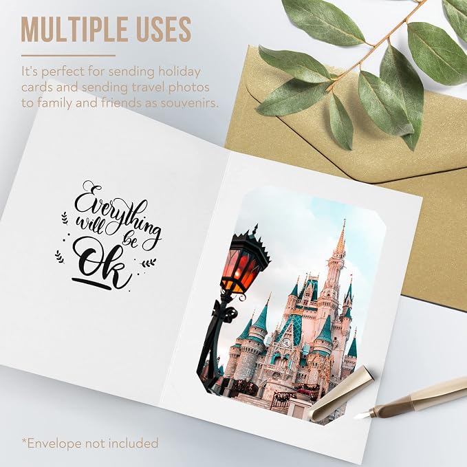 Golden State Art, Paper Photo Folders for 6x8/8x10 Picture 10 Pack, White | Cardboard Picture Frame, Paper Frame Cards, Greetings/Invitation Special Events, Graduation, Christmas, Wedding - Image 7