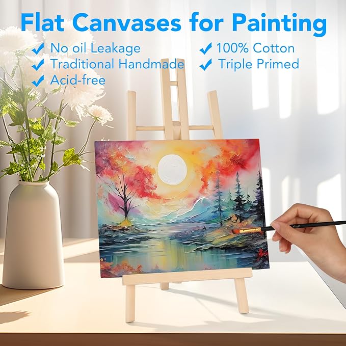 ESRICH 70 Pack 8x10 Primed Canvas Boards Bulk for Acrylic Painting | Blank Cotton Acid-free Surface, Gesso Primed for Oil, Watercolor. Painting Supplies for Classrooms, Paint Parties and Homes - Image 3