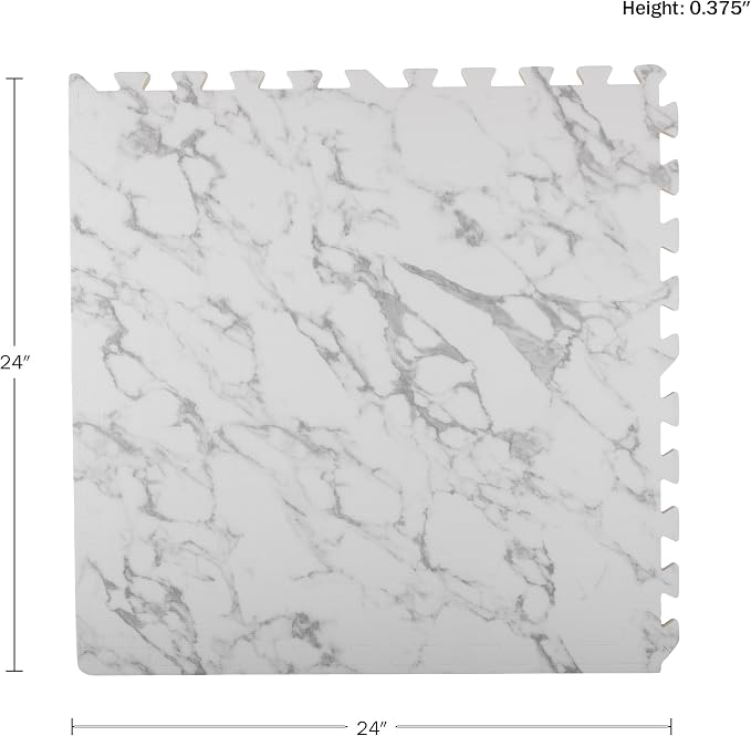 EVA Foam Floor Tiles 12-Pack - 48SQFT Puzzle Mat - Interlocking Foam Tiles for Baby Play Mat or Gym Flooring for Exercise by Stalwart (Faux Marble) - Image 6