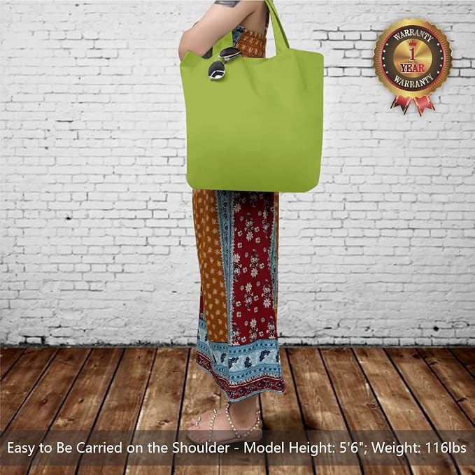 TOPDesign 1-Pack Super Strong Large 12oz Cotton Canvas Tote Bag, Reusable Grocery Shopping Cloth Bag, Fashionable Two-Tone Tote for Crafts, DIY Your Creative Designs - Image 2