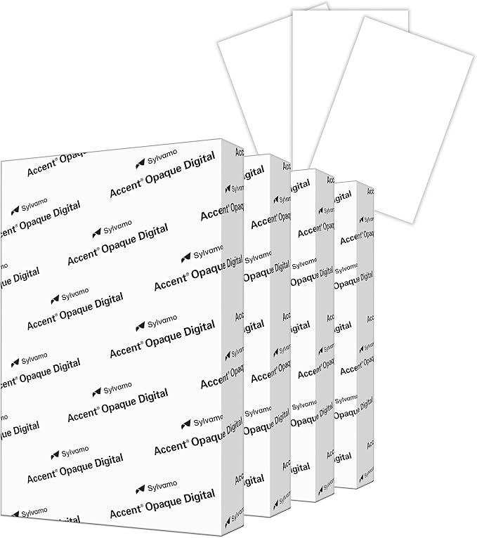 Accent Opaque White 19” x 13” Cardstock Paper, 80lb, 216gsm – 800 Sheets (4 Reams) – Premium Super Smooth Heavy Cardstock, Printer Paper for Ink Heavy Invitations, Cards, Menus, Images – 189038C by Accent
