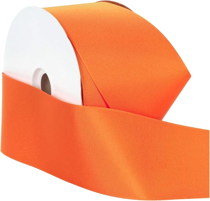 Berwick Offray 3" Grosgrain Ribbon, Torrid Orange, 50 Yards - Image 2