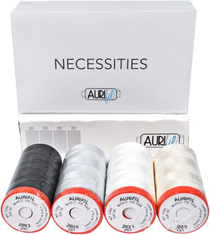 Aurifil Necessities Thread Collection - 4 spools, Assorted by Aurifil