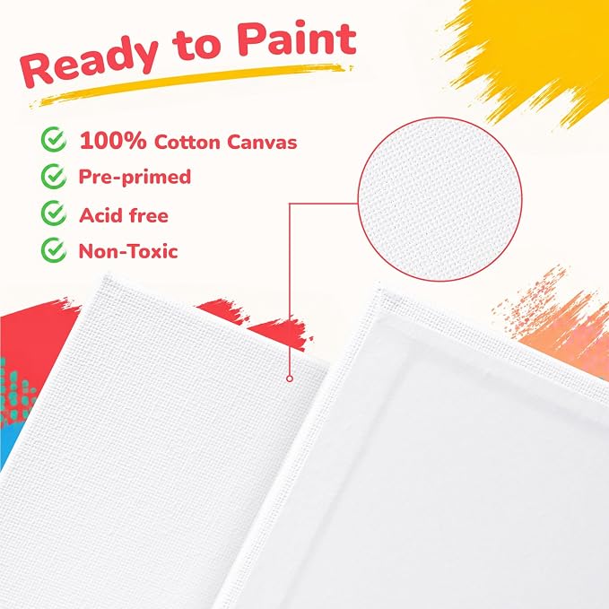Canvas Boards for Painting 11x14 Inch 100 Pack, Blank Canvas Panels, 100% Cotton Art Supplies for Acrylics Oil Watercolor Tempera Paints - Image 2