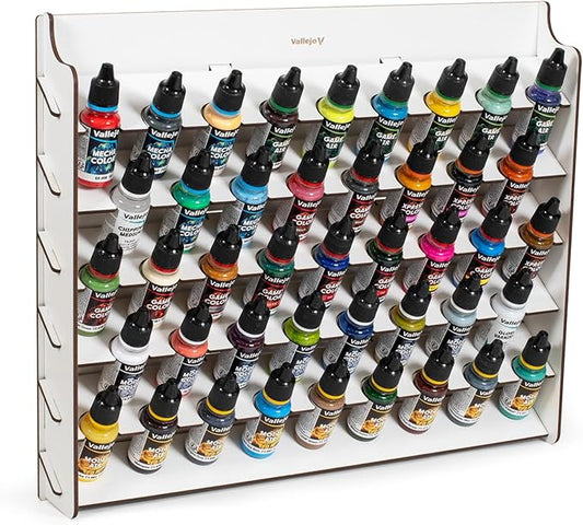 Vallejo - Wall Mounted Paint Display for Organization of Acrylic Paints for Scale Models and Miniatures | Holds 43 Bottles of 17 ml (0.57 fl.oz.) or 18 ml. (0.60 fl.oz.)