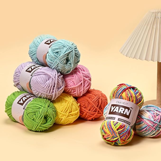 20 Pack 70.5oz/2624yds Bulky Multicolor Yarn Set, Plush Chenille Blanket Yarn for Crocheting, Fluffy Velvet Yarns for Crochet, Fuzzy Baby Yarns for Crocheting Soft, Crochet Amigurumi B - Image 5