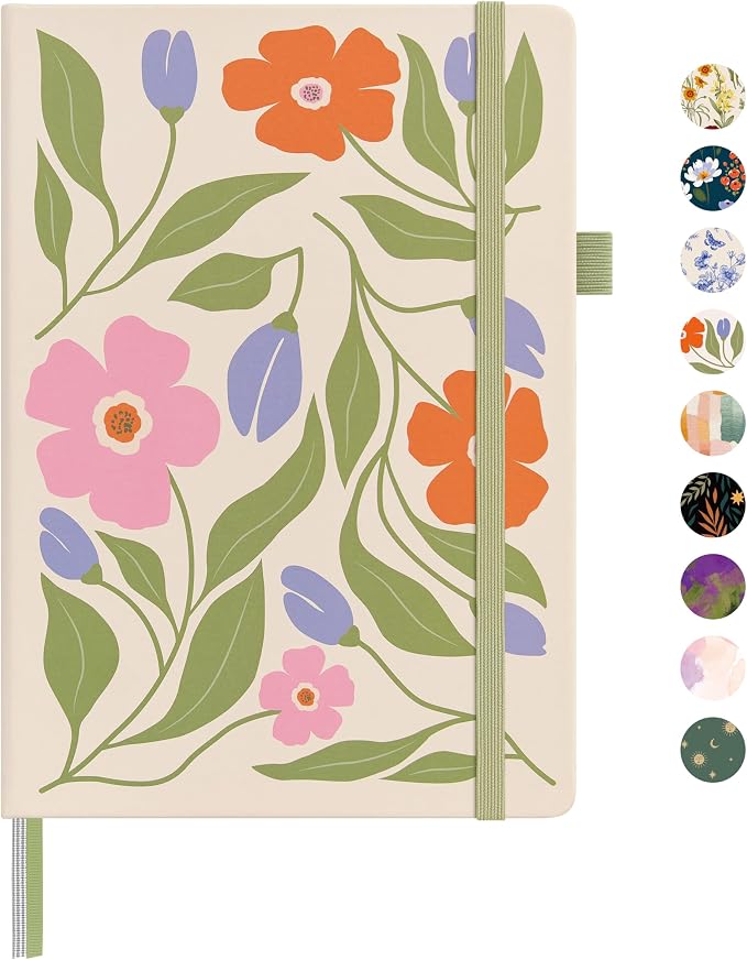 &And Per Se Lined Hardcover Notebook – A5 5.7"x8" College Ruled, 160 Pages, 100gsm Thick Paper – Aesthetic Journal for Women, Gift-Ready Planner, Everyday Writing Notebook (Botanical Floral) by AndPerSe