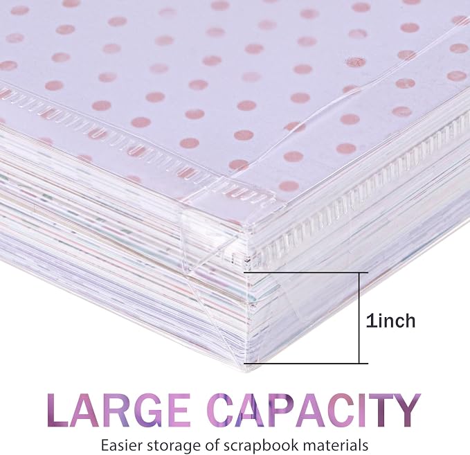 Henoyso 24 Pcs 12 x 12 Scrapbook Paper Storage Organizer Top Loading Plastic Craft Paper Holder Storage Organization for Holding Scrapbook Vinyl Files Photos, Clear - Image 3