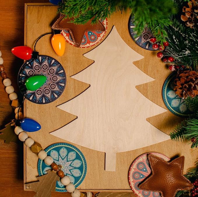 Wood Christmas Tree Cutout 12 inch, Pack of 3, Use as Wooden Door Hanger or Christmas Craft, by Woodpeckers - Image 5