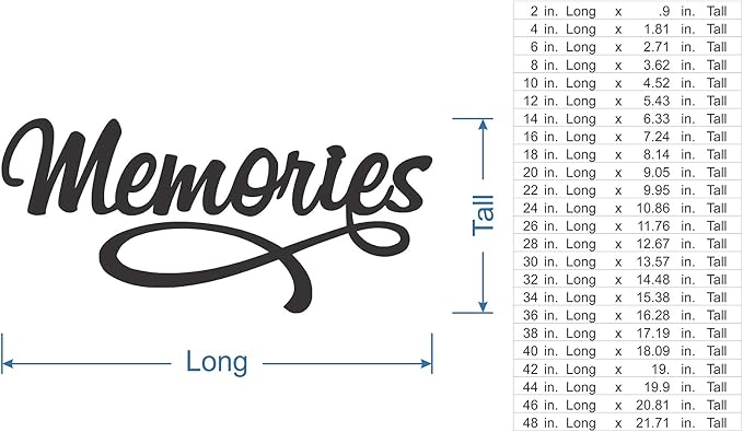Jess and Jessica Wooden Word Memories Wall Art 36" Thick – Home Decor Accent for Wall Hanging and DIY Crafts, Unfinished MDF Script Cutout Sign for Room Decor in Bedroom, Living Room or Home Office - Image 2