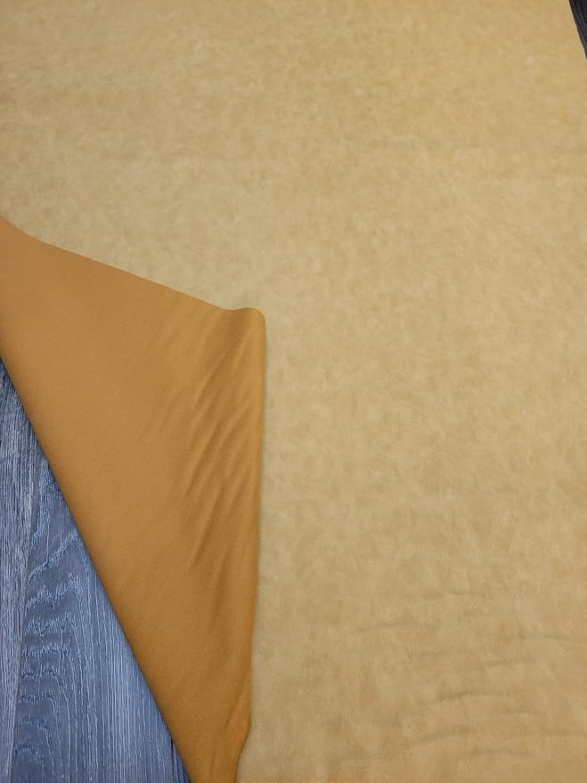 NAT Leathers | Wheat Tumbled Nubuck Calf Soft Faux Vegan Leather PU {Peta Approved Vegan} | 10 Yards (360 x 54) Cut by Yard | Synthetic Pleather 0.9 mm Nappa Vinyl Upholstery | 360"x54" (Wheat Nubuck) - Image 6