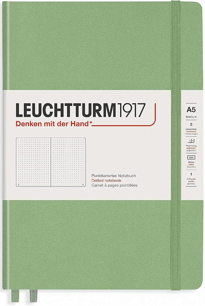 LEUCHTTURM1917 - Notebook Hardcover Medium A5-251 Numbered Pages for Writing and Journaling (Sage, Dotted) - Image 4