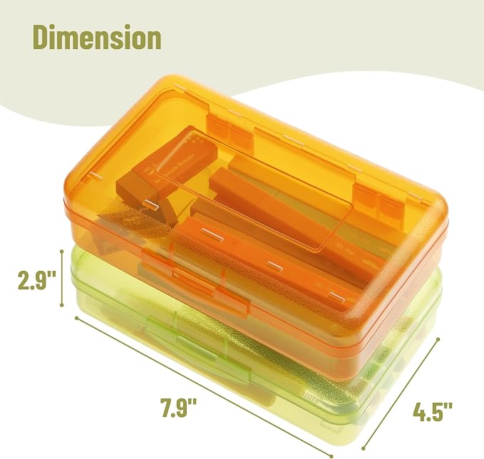 Mr. Pen- Plastic Pencil Case Box, 2 Pack, Large Crayon Marker Pen Organizer | Plastic Bead Organizing Container with Snap-Tight Lids, Clear Craft Storage Boxes, School Supplies - Image 3