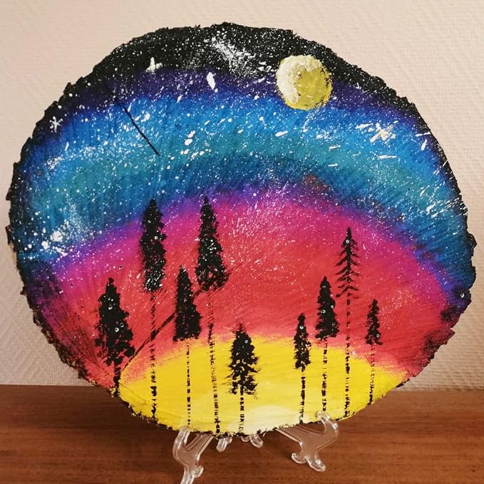 15 Pack 6-7 Inch Natural Wood Slices for Crafts, Unfinished Wood Slices with Bark 0.6 Inch Thick Wood Rounds Wooden Coasters for Crafts, Ornaments, Decorations - Image 7