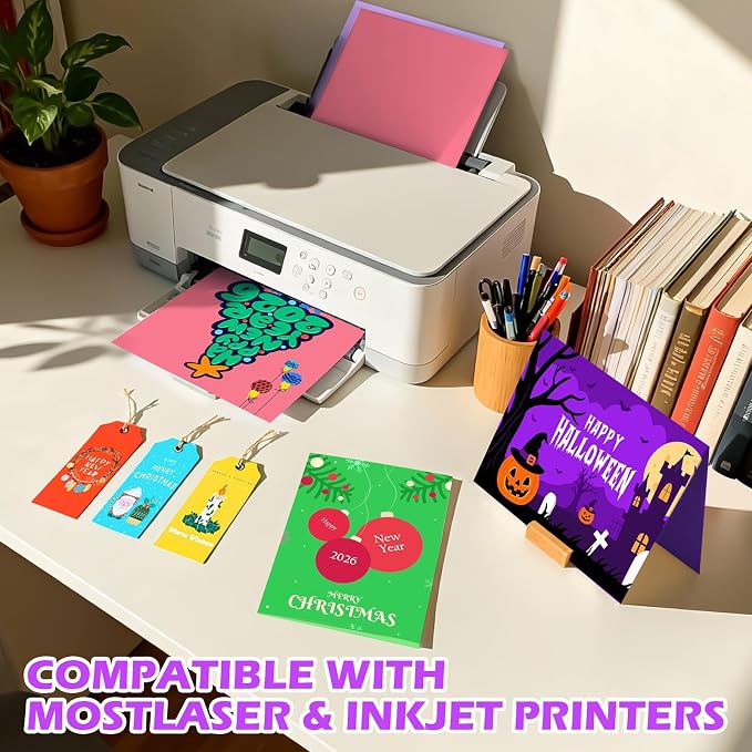 TUXIYA 320 Sheets 8.5" X 11" Colored Cardstock, 80 Colors Card Stock | 180GSM/65LB 80 Assorted Colors Construction Paper Printer Paper for Printing, Card Making, DIY Crafts, School Supplies,Party - Image 5