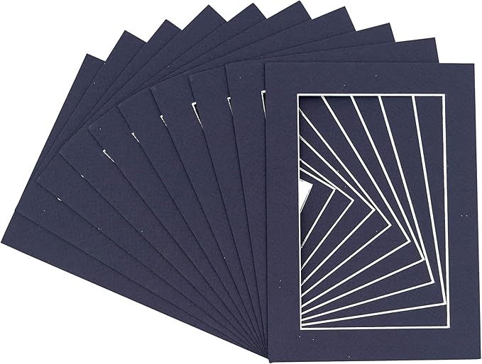 5x7 Mat for 8.5x11 Frame - Precut Mat Board Acid-Free Navy 5x7 Photo Matte Made to Fit a 8.5x11 Picture Frame, Premium Matboard for Family Photos, Show Kits, Art, Picture Framing, Pack of 25 Mats - Image 3