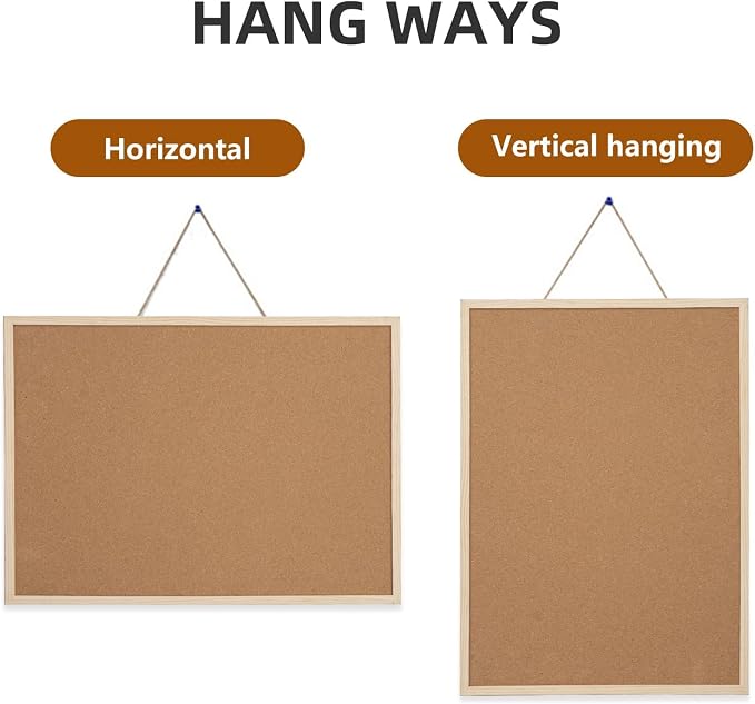 20x28 Cork Boards for Walls with Solid Wood Frame, Whiteboard and Cork Board Combo, 2-in-1 Bulletin Board for Office & Home, Decorative Hanging Pin Notice Board, 1 Pack - Image 5
