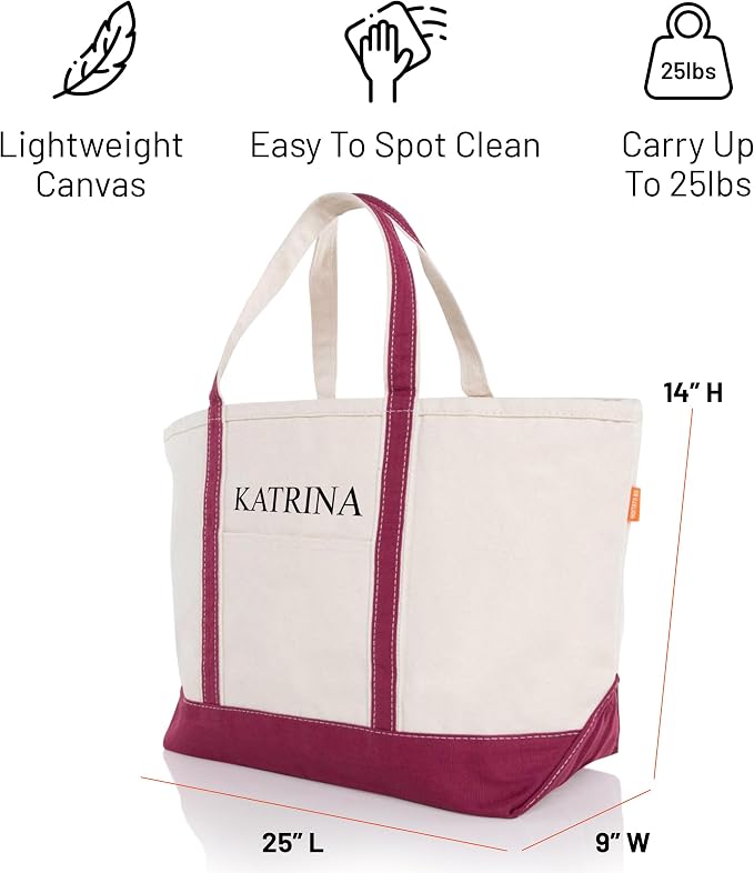 CB STATION Large Classic Tote - Canvas Tote Bag for Women - Multi-Colored Design, Perfect for Travel and Shopping - Image 4