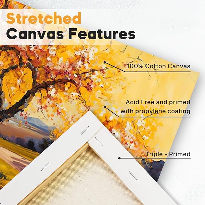 CONDA Large Canvas for Painting 36x48 Inch 2-Pack, Big Stretched Canvas 100% Cotton, Primed Acid-Free, Artist Canvas for Acrylics Oils Pouring Painting - Image 2