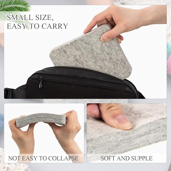 Amylove 2 Pcs Needle Felting Pad Needled Felting Mat Wool Supplies Thick Firm Base Woolen Block for Beginners Crochet Knitting Projects Kit Tool, Gray (5 x 6 x 1 Inch) - Image 3