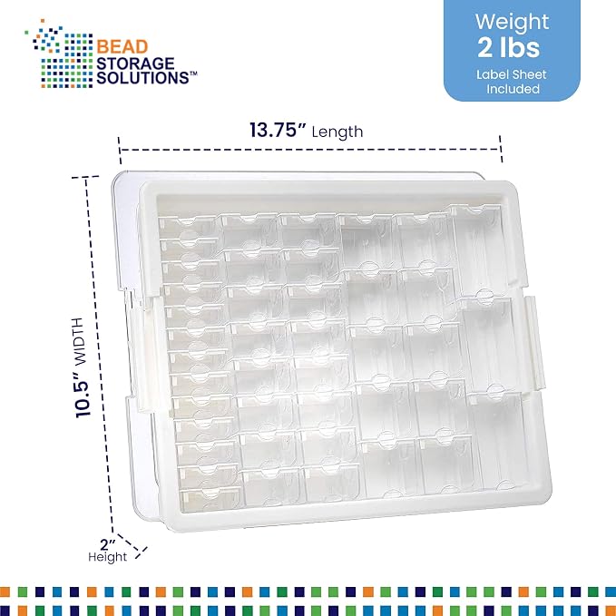 Darice Elizabeth Ward 45 Piece Assorted Bead Organizer, 8 Pack, Clear | Assorted Painting Storage, Plastic Stackable Container Set with 42 Variable Sized Containers - Image 3