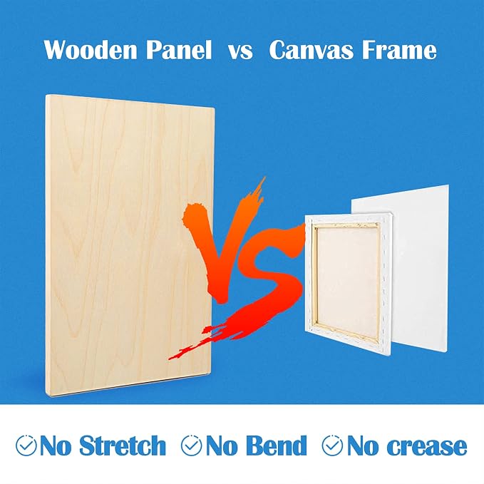 2 Pack 11x17 Unfinished Birch Wood Panels Kit for Painting | Studio 3/4’’ Deep Wood Canvas, Cradle Boards for Acrylic Pouring, Art, Crafts, Epoxy Resin, Laser Engraving Cutting - Image 4