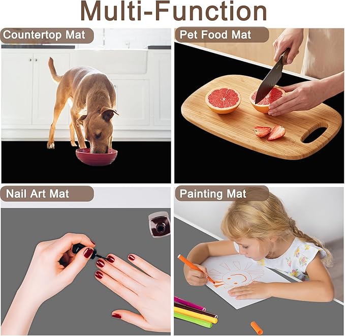Silicone Mats for Kitchen Counter, 48"x32"(120cmx80cm) Large Heat Resistant Mat Kitchen Island Waterproof Countertop Protector Mat Nons-slip Extra Large Counter Mat, Semitransparent - Image 6