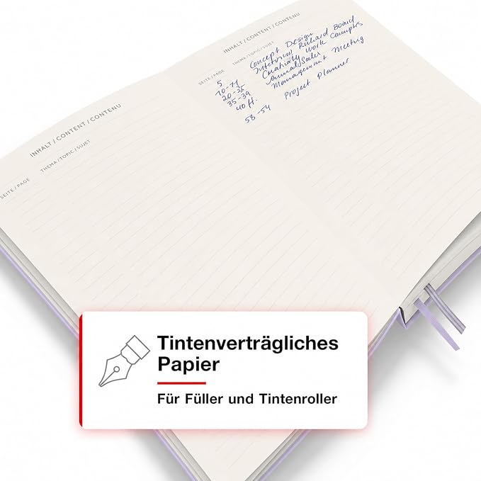 LEUCHTTURM1917 - Notebook Hardcover Medium A5-251 Numbered Pages for Writing and Journaling (Lilac, Plain) - Image 7