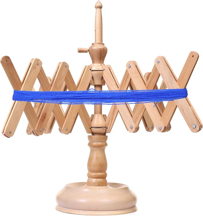 Artistic International Wooden Yarn Winder Set - Handcrafted Yarn Ball Winder for Knitting & Crocheting (Beechwood Swift AT) by ArtisticInternational