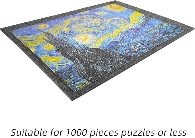 TELY Foldaway Puzzle Board Felt Mat for up to 1000 Pieces of Jigsaw Puzzle, Foldable for Easy Storage, Portable Puzzle Pad, (Black/9mm Thickness) - Image 7