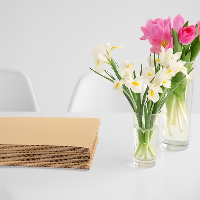 The Boxery Corrugated Cardboard Sheets 12.5 x 12.5" - (1/8" Thick) | 200 Sheets | LP Insert Pads, Brown, Frame Backing, DIY Projects, Arts and Crafts, Dividers, Mailing, Packing Protection - Image 6