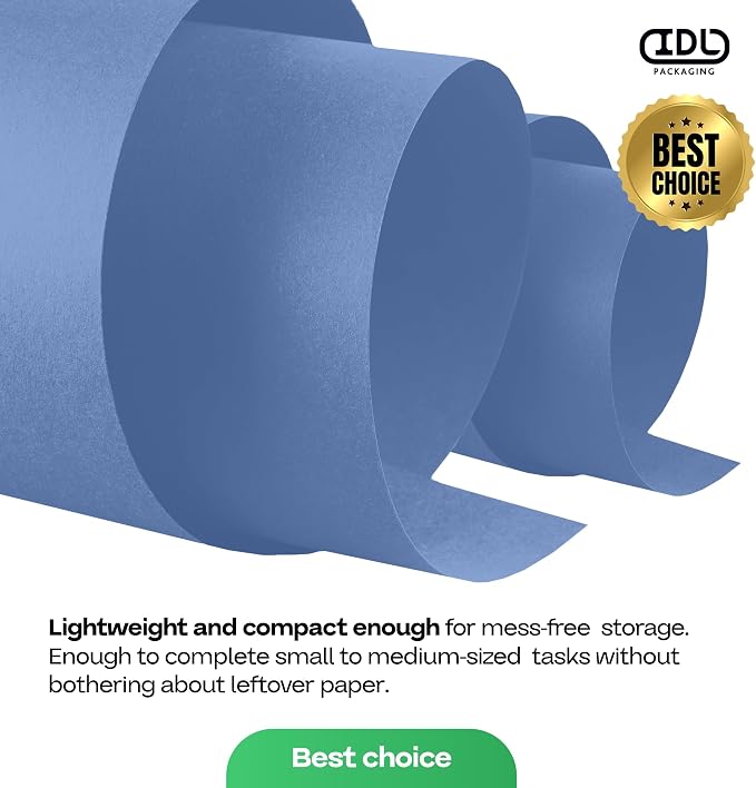 Blue Kraft Paper Roll 12" x 1200" (100 feet) with Cutter - USA-Made Wrapping Paper for Packing, Moving, Shipping & Crafts/Arts - 100% Recyclable Natural Craft Material by IDL Packaging | Wrapping Paper for Packing, Moving, Shipping & Crafts/Arts - 100%... - Image 7