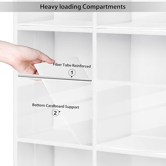 Univivi 6 Tiers Yarn Storage Organizer, Large Crochet Organizer, White | High Load-Bearing Capacity, 12 Deep Clear Pockets, Easy Assembly, Crochet Storage for Crochet Hooks, Knitting Needles - Image 5