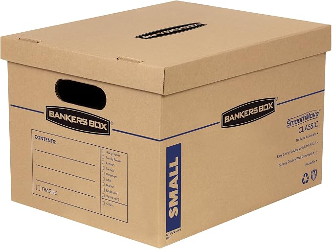 Bankers Box 10-Pack Medium Classic Moving Boxes with Reinforced Handles | Make packing faster with medium moving boxes that balance capacity, strength, and easy carrying. - Image 2
