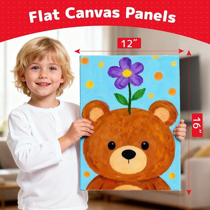 32 Pack 12x16 inch Large Flat Canvas Boards for Painting | Gesso Primed Acid-Free 100% Cotton Paint Canvas Panels for Acrylics Oil Watercolor Tempera - Image 2