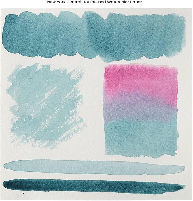 New York Central Watercolor Paper Block - 4x10" - 20 Sheets, 140 lb. Hot Press - 100% Cotton, Acid-Free, Archival Quality, Bright White Watercolor Paper Pad for Wet & Dry Media - Image 5