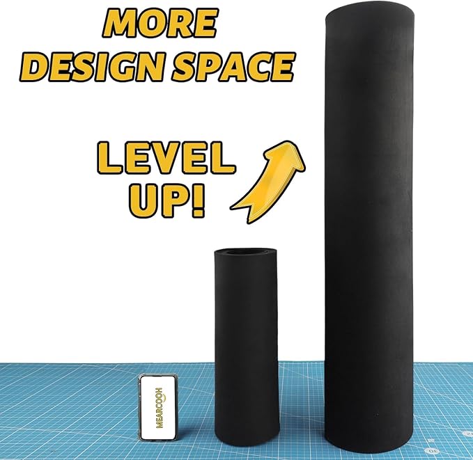 MEARCOOH EVA Foam Cosplay Black 15mm Thick (1mm to 20mm) Large 35.5" x 59" Sheet Premium High Density 86 kg/m3 for Cosplay, Crafts Projects - Image 3