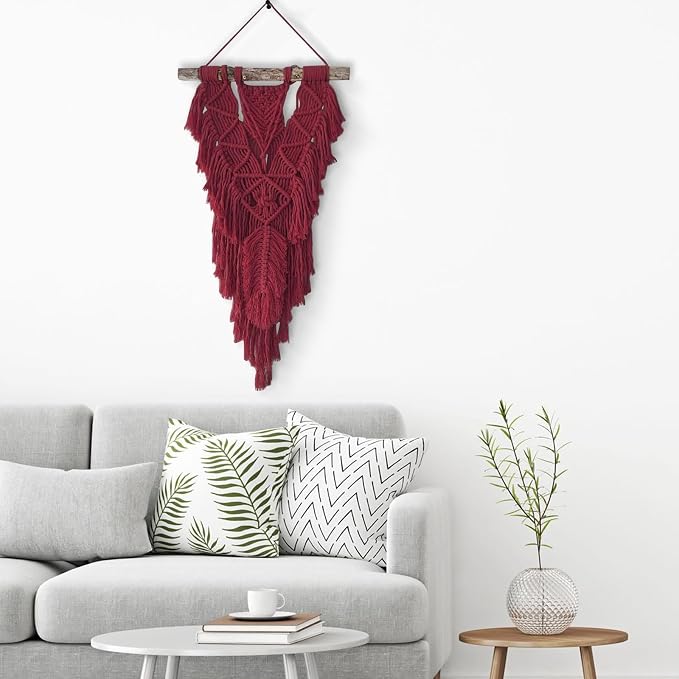 ZUEXT Macrame Cord, Red Wine, 5mm x 109yds Cotton String Macrame Yarn | 100% Natural Handmade, 4 Strands Twisted Cotton Rope, For Wall Hanging Plant Hangers Gift Wrapping Tapestry DIY Crafts, 100m - Image 4