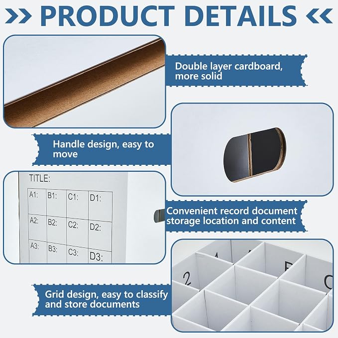 2 Pack Blueprint Holder Storage Organizer for Storing Poster Anchor Charts 32 Slots 31 x 14.2 x 14.2 Inch Blueprint Roll File Holder for Architectural Map School Office Home Items - Image 4
