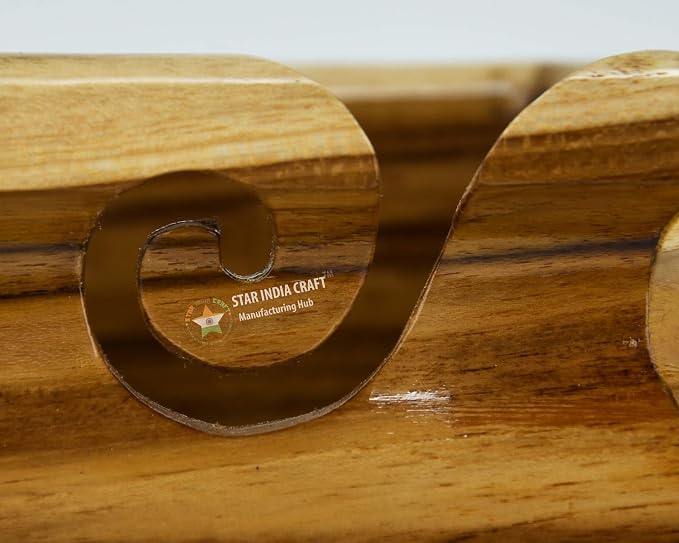 Handmade Rosewood Yarn Storage Bowl for Knitting & Crocheting by STAR INDIA CRAFT | A Perfect Yarn Storage Bowl for Yarn Winder & Crochet Hook Accessories Holder (7 x 4", Hexagonal) - Image 3