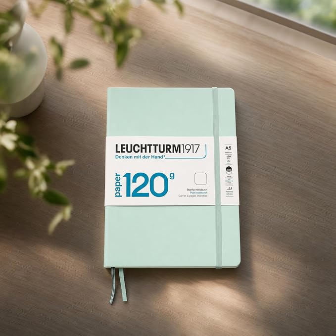 LEUCHTTURM1917-120G Special Edition - Medium A5 Plain Hardcover Notebook (Mint) - 203 Numbered Pages with 120gsm Paper - Image 3