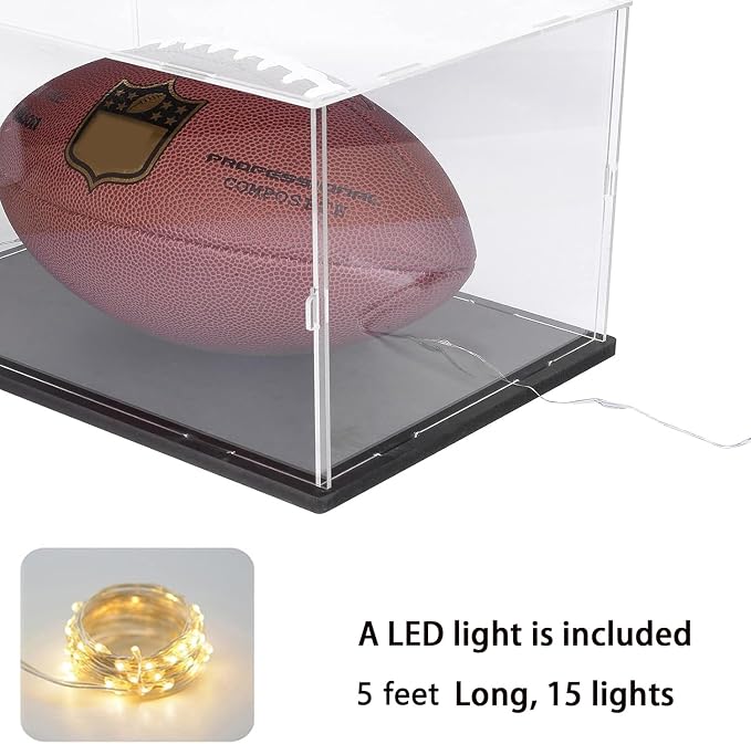 Thickened Clear Acrylic Display Case for Lego 60367 Passenger Airplane Collectibles, Transparent Box Large Dustproof Protection with Wood-Plastic Base & String Light, Black Inside 19.7x19.7x9.8 inch - Image 8