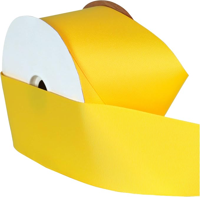 Berwick Offray 3" Grosgrain Ribbon, Maize Yellow, 50 Yards - Image 2
