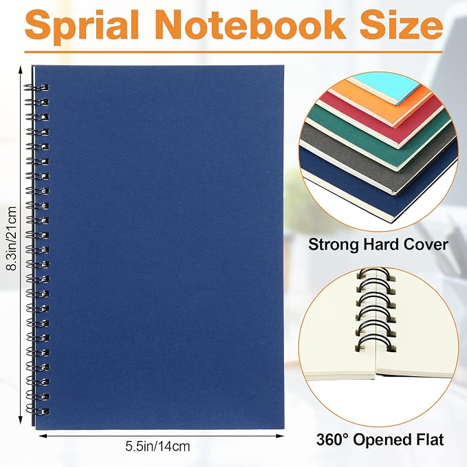 Epakh 36 Pack Blank Spiral Notebook Unlined Notebook Bulk A5 Soft Cover Students Sketchpads Memo Notepad for Drawing Art Back to School Gifts 100 Pages/ 50 Sheets, 8.3 x 5.5 Inches(Multicolor) - Image 2