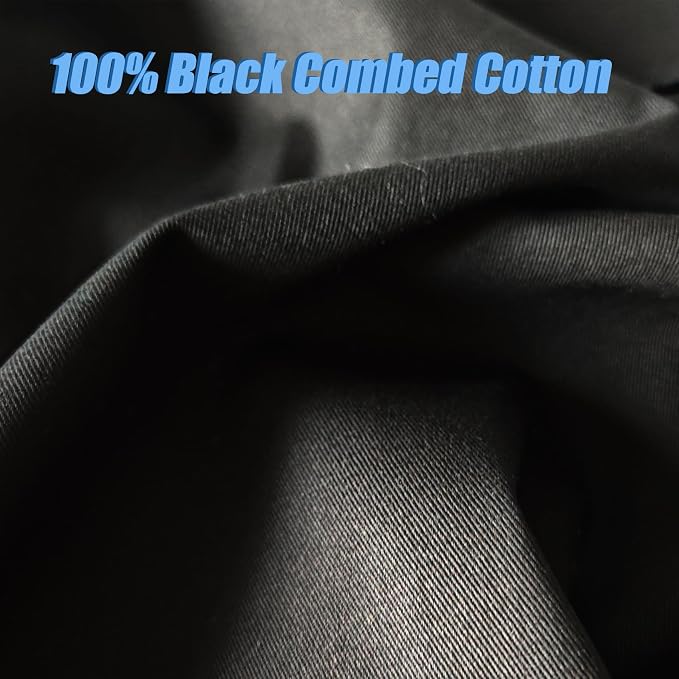 2 Yard Black Twill Cotton Canvas Fabric,Natural Thick Cotton Poplin Fabric by The Yard,59 Inches Wide 100% Cotton, Embroidery Muslin Quilting Fabric Material for Sewing Material Apparel Cloth - Image 5