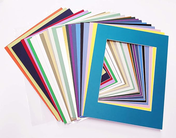 20x30 Mat for 24x36 Frame - Precut Mat Board Acid-Free Mixed Colors 20x30 Photo Matte For a 24x36 Picture Frame, Premium Matboard for Family Photos, Show Kits, Art, Picture Framing, Pack of 100 Mats by PosterPalooza