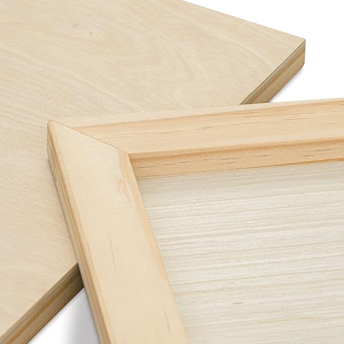 Wood Panel Pack, 8 x 10 inches, Package of 6 Birch Wood Craft Panel Boards, 3/4 inch Profile Pine Cradle for Pouring, Crafting, Painting - Image 6