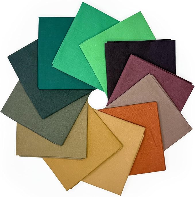 Fat Quarter Fabric Pack -Premium Cotton Quilting Bundle - 18" x 22" (Woods Palette) - Image 4