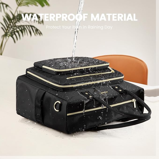 LOVEVOOK Teacher Tote Bag for Women Work, Laptop Bag Work Tote Bag Nurse Bags With Large Cup Holder, Professional Computer Briefcase Business Large Purses Handbag, Diaper Bag Mother Gift, Black - Image 8