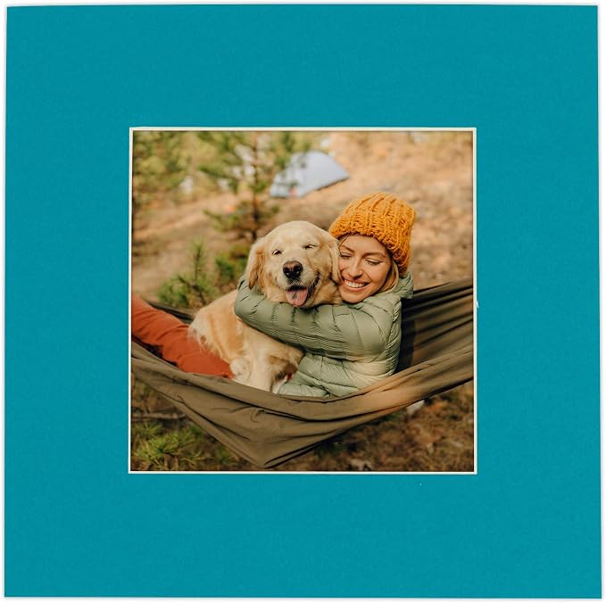 8x10 Mat for 12x16 Frame - Precut Mat Board Acid-Free Show Kit with Backing Board, and Clear Bags Teal Blue 8x10 Photo Matte Made to Fit a 12x16 Picture Frame Matboard for Framing, Pack of 10 Mats - Image 8